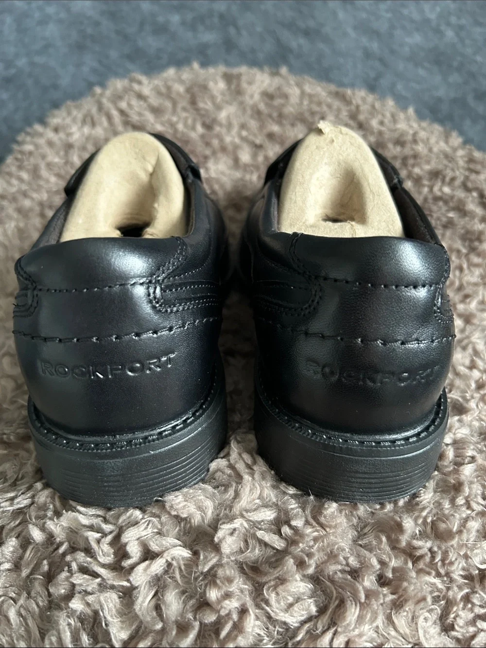 Rockport Black Leather Slip-On Loafers